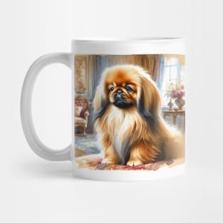 Watercolor Pekingese Puppies - Cute Puppy Mug